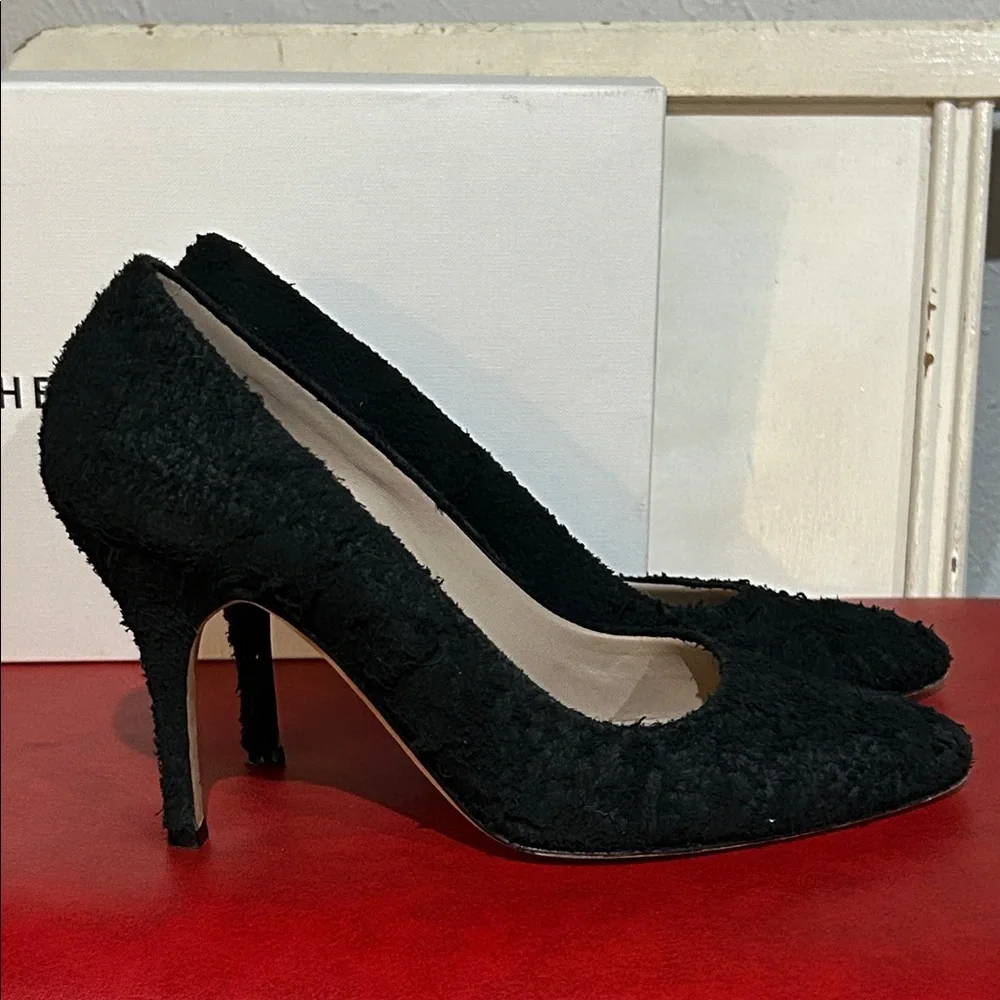 Helmut Lang Distressed Suede Black Heels